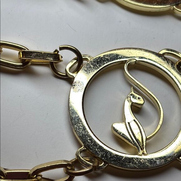 Vintage Baby Phat Gold Tone Chain Link Belt with Rhinestone Cats 33-47” - Picture 6 of 6